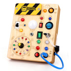 Sumsoltic Montessori Busy Board with LED Lights for 1+ Years