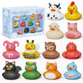 Sumsoltic 12 Pcs Baby Bath Toys, Mini Rubber Ducks No Hole Design, Safe Bath Toys for Babies Infants Toddlers and Kids,Pool Toys Party Favors