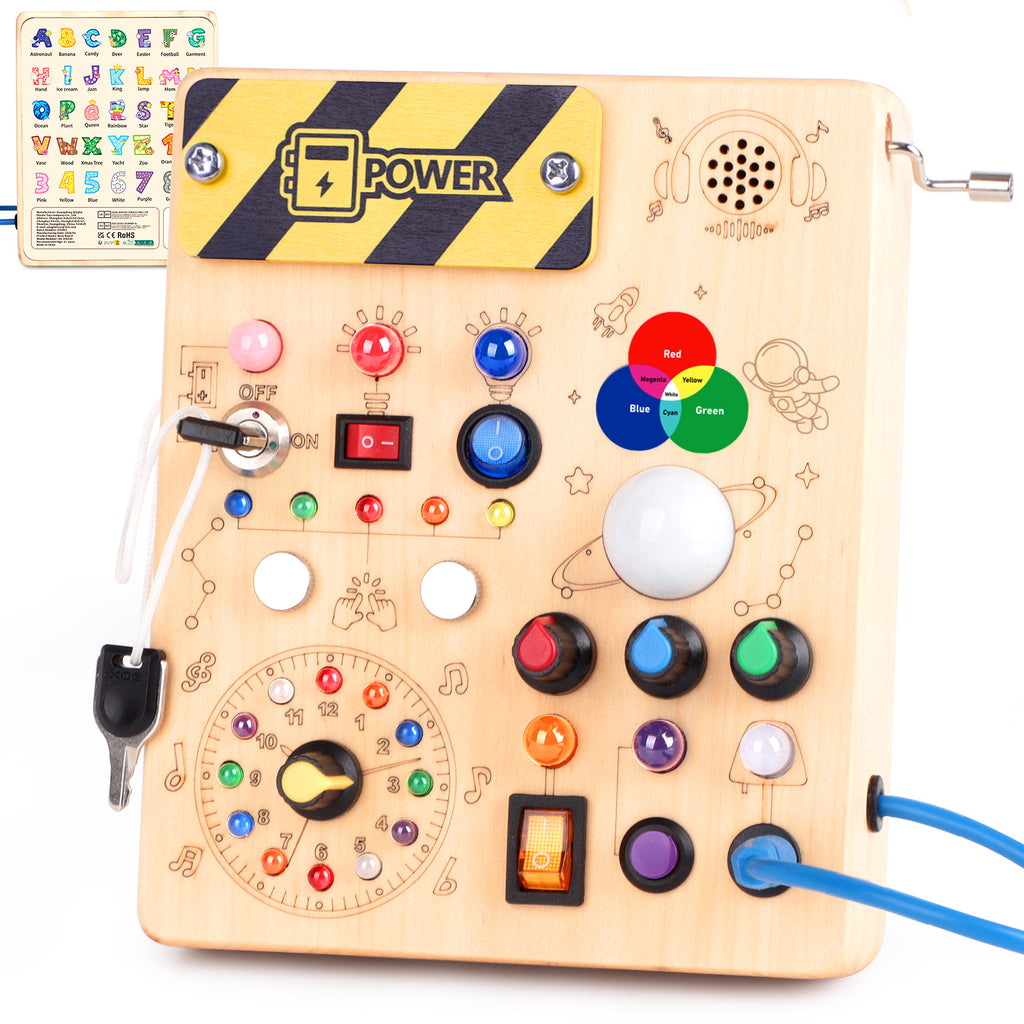 Sumsoltic Busy Board,Montessori Toys for 1-3 Year Old Boys & Girls,Travel Educational Learning Activities for Toddlers
