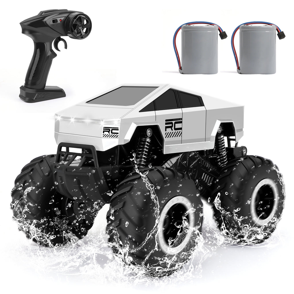 Sumsoltic Remote Control Car, 2.4GHz Amphibious RC Truck, 1:16 Waterproof Monster Truck 4WD All Terrain 360° Rotatable Stunt Truck Toys
