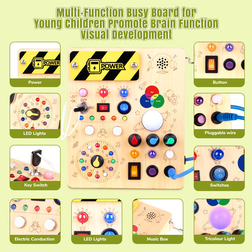 Sumsoltic Busy Board,Montessori Toys for 1-3 Year Old Boys & Girls,Travel Educational Learning Activities for Toddlers