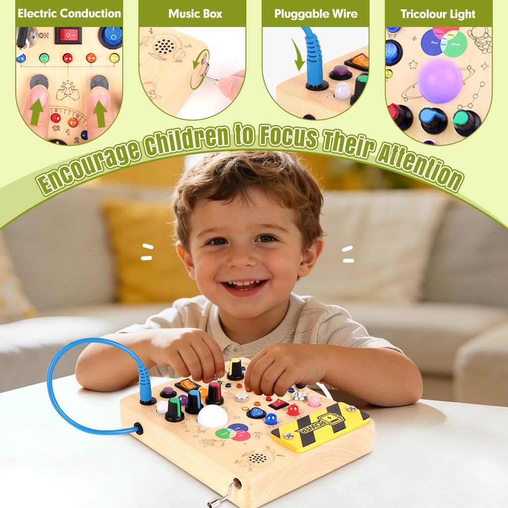 Sumsoltic Busy Board,Montessori Toys for 1-3 Year Old Boys & Girls,Travel Educational Learning Activities for Toddlers