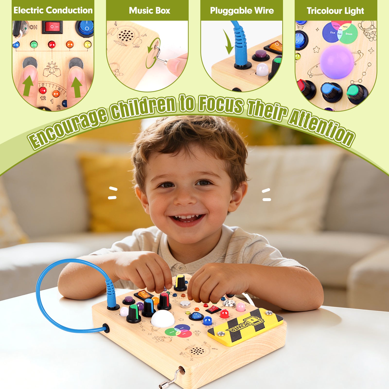 Sumsoltic Busy Board,Montessori Toys for 1-3 Year Old Boys & Girls,Travel Educational Learning Activities for Toddlers