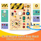 Sumsoltic Montessori Busy Board with LED Lights for 1+ Years