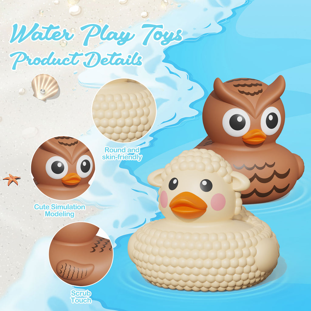 Sumsoltic 12 Pcs Baby Bath Toys, Mini Rubber Ducks No Hole Design, Safe Bath Toys for Babies Infants Toddlers and Kids,Pool Toys Party Favors